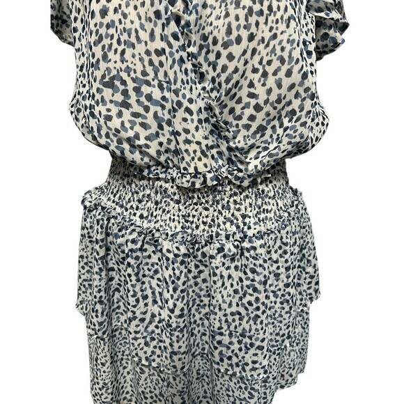 Slate & Willow Womens Blue/white Floral Layered Ruffle Boho‎ Coastal Vibe Large - Picture 2 of 12